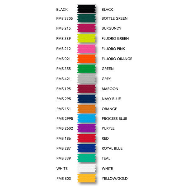 Stock Lanyard Colour Chart