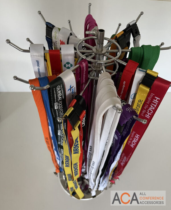 Lanyard stand for the registration desk