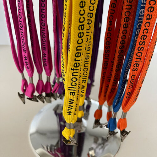 Lanyard stand with metal base