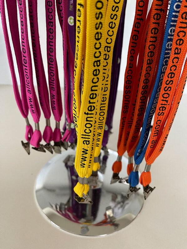 Lanyard stand with metal base