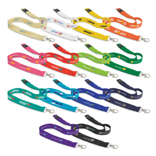 Cotton Lanyard with Metal Clip and Safety Clip - custom made options available