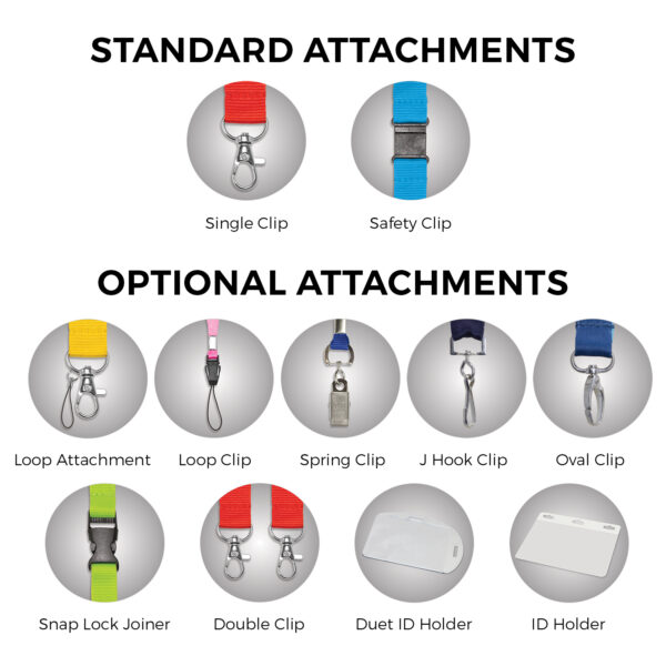 Polyester Lanyards with Multiple Width Options and Various Attachments - Image 2