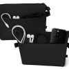 Black tech organizer bag to store your'e USB cords and earbuds Conference accessories bag for charging cables and devices